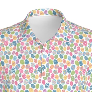 Easter Eggs Golf Polo Shirt  | Holiday Pattern Athletic Performance Wear | Athletic Shirt for Him