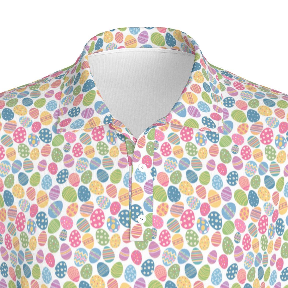 Easter Eggs Golf Polo Shirt Holiday Pattern Athletic Performance Wear Athletic Shirt for Him