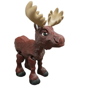 Moose 3D Printed Articulating Figurine