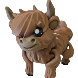 Highland Cow Articulating 3D Printed Figurine