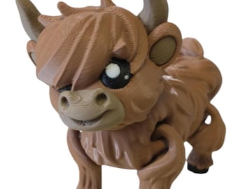 Highland Cow Articulating 3D Printed Figurine