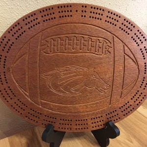 Custom Cribbage Boards--football, basketball, custom design, solid cherry, maple, walnut, personalize, hunting, deer, fishing, sports, gift