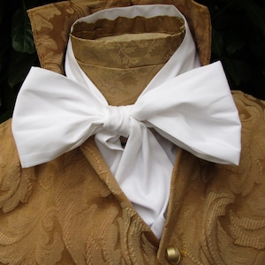 White Cotton Cravat/Tie Regency Edwardian Darcy Shirt or Jacket  80" x 4"