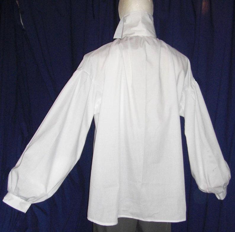 Mens Regency/ DARCY High Neck Cotton Dress Shirt with button cuff. Custom made. FREE SHIPPING image 2