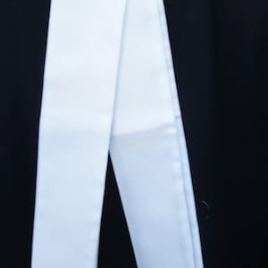 Corbata de algodón blanca, estilo regencia, estilo eduardiano, camisa o chaqueta Darcy, 54 x 2 pulgadas