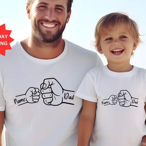 Personalized Dad Shirt, Custom Dad Tee, New Dad Gift, Dad Shirt With Kids Names, Custom Grandpa Tee, Fathers Day 2025, Dad and Baby Matching