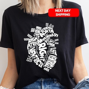 Heart Anatomy Shirt, Nurse Shirt, Anatomy Shirt, Cardiac Nurse Shirt, Cardiologist Anatomical Heart Shirt, Nursing Student, Gift for Doctor