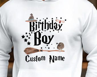 Personalized Birthday Boy T-Shirt, Custom Name Birthday Boy Shirts, Magic Birthday Shirt, Wizard Birthday Shirt, Birthday Gifts For Boy