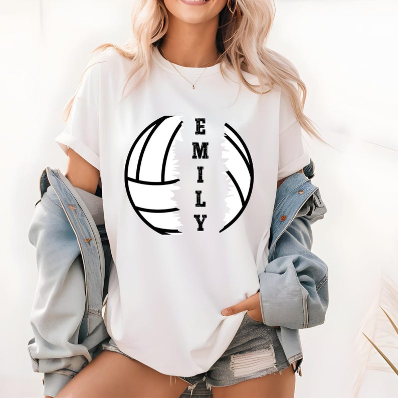Custom Name Volleyball Shirt, Volleyball Hoodie For Player, Volleyball Team T-Shirt, Personalized Volleyball Sweatshirt, Sports Lover Gifts image 2