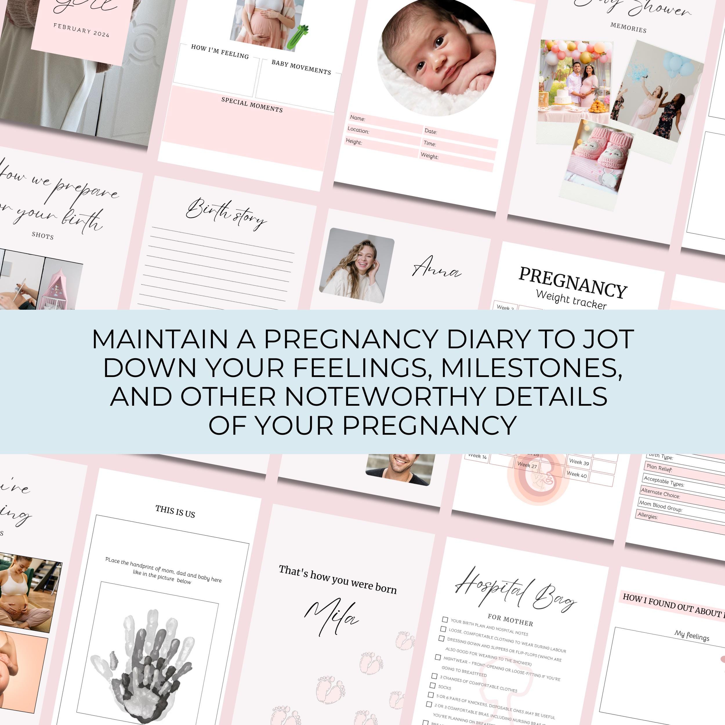 Pregnancy Journal Printable Canva Editable. First Time Mom Gift Idea - Etsy
