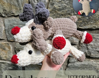 Reindeer Crochet Pattern, Low Sew Amigurumi Crochet Patterns, Crochet Pattern, Plushie Pattern Winter Crochet Decoration, Christmas