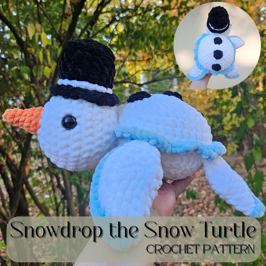 Snowman Turtle Crochet Pattern, Low Sew Body, Large Plush, PDF ...