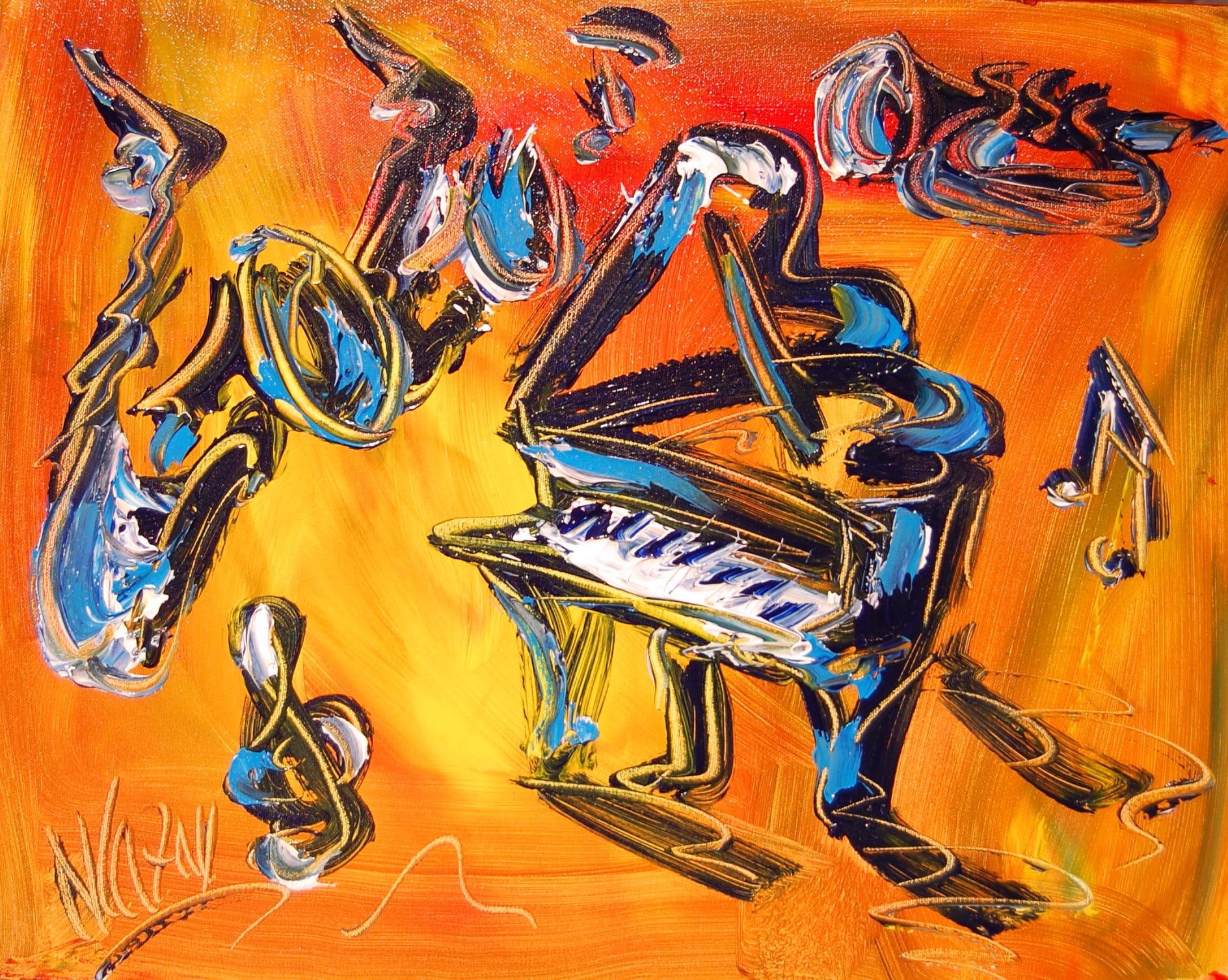 Музыкальные произведения джаза. Картины джаз ногти. Акрил джазовая тема для рисования.