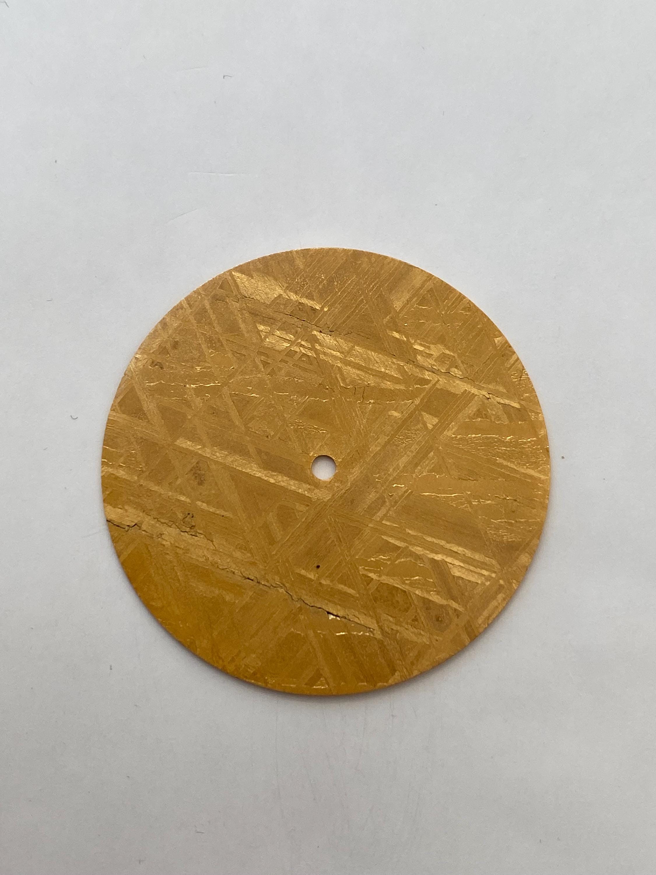 Meteorite Watch Dial 37mm x 0.8mm Muonionalusta Gold