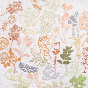10 stuks holle bloemen gestanste ephemera-verpakking - Vintage botanische voorraad voor tijdschriften, plakboeken, knutselen en decoratie van briefpapier