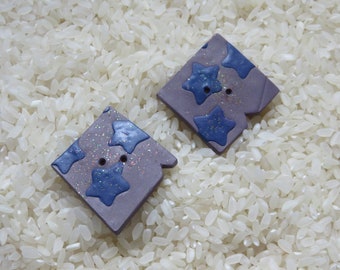 Mauve Stars Buttons