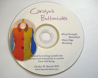 Carolyn's Buttonholes Tutorial DVD