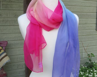 Fire and Heather Hand painted Silk Scarf