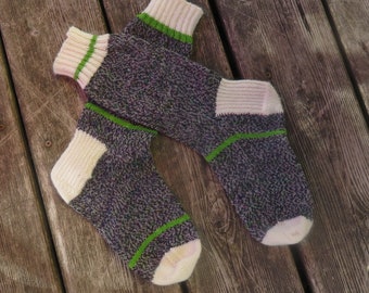 Hand Knit Socks Workday Green