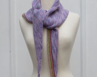 Hand Knit Scarf Lilac Evening