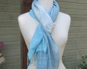 The Blues Hand painted Cotton Scarf