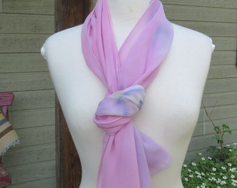 Purple Haze Hand painted Silk Scarf