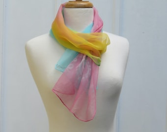 Swirls and Twinkles Hand painted Silk Scarf