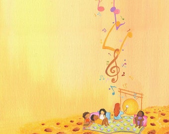 Original Painting of &quot;Ohm&quot;, Whimsical and Happy Wall Art