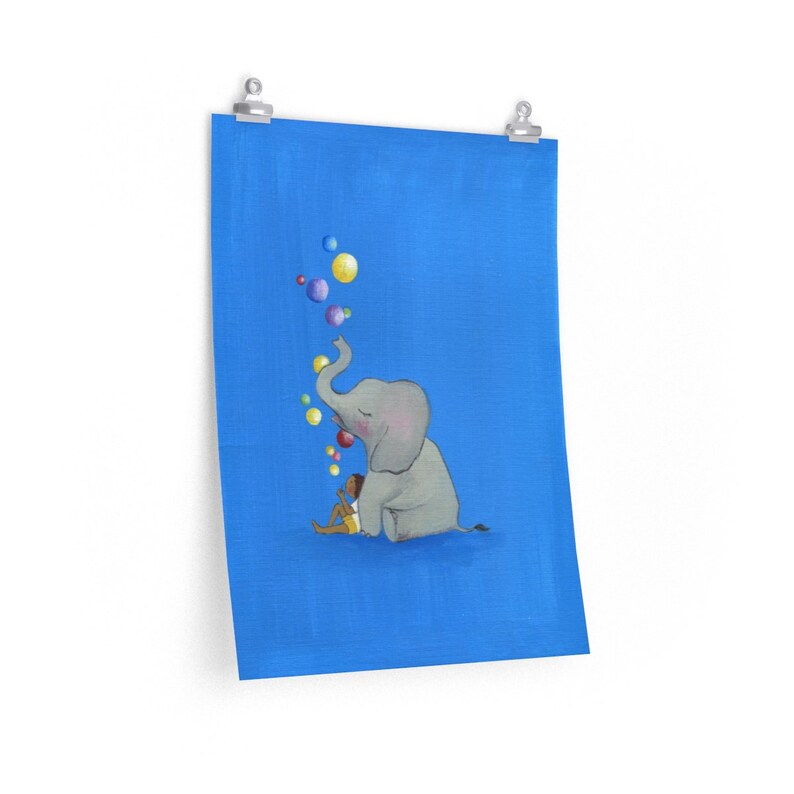 Nursery Decor Happy art Elephant Poster New Baby Art