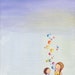 Bubbles Art Print, Kids Room Wall Art, Little Sisters, Little Girls, Baby Blue, Whimsical Art, Happy Art, Nursery Decor, New Baby Gift 