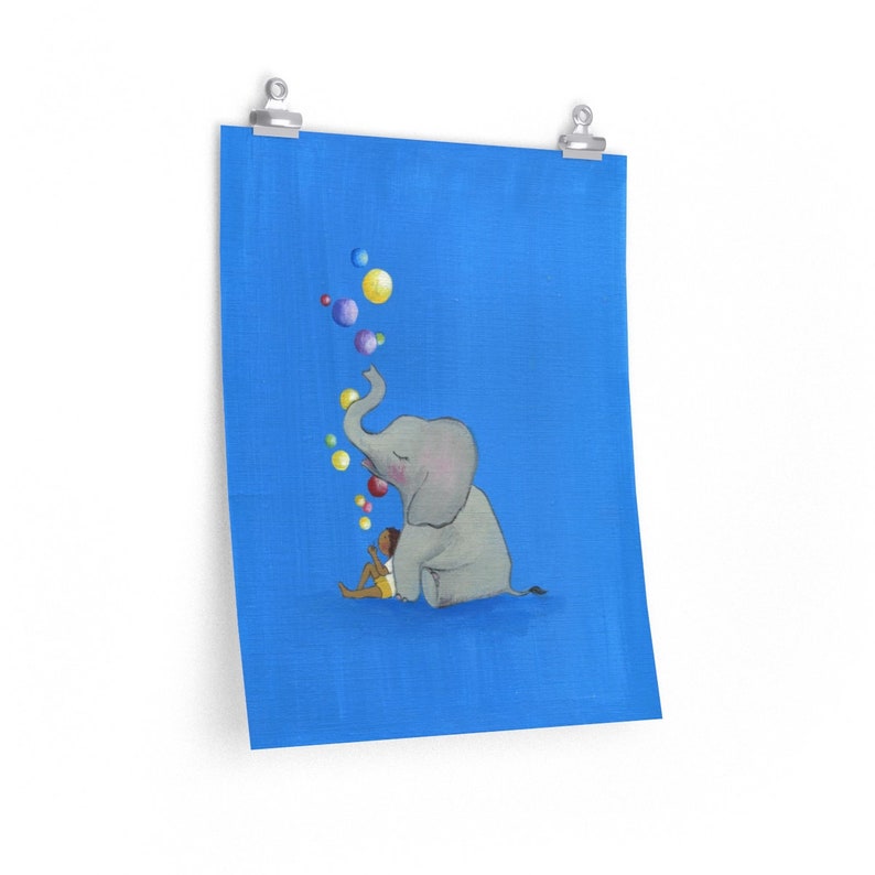 Nursery Decor Happy art Elephant Poster New Baby Art