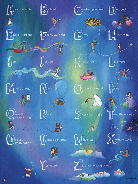 Abc Poster Mindfulness Poster Abc S Kids Decor Etsy