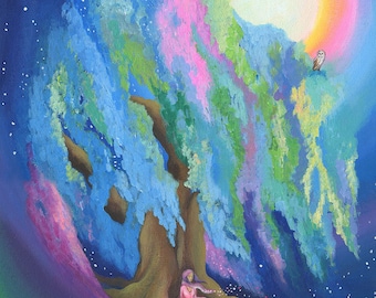 Magical Art Print, Holding Space, Meditation Art,