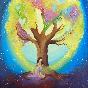Mother Daughter Art, Magical Art Print, Inner Child Healing