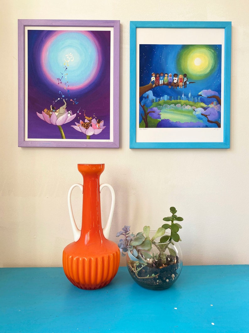 Storybook art Whimsical Art Print feel good wall Art colorful art print