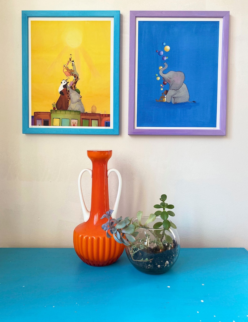 Storybook art Whimsical Art Print feel good wall Art colorful art print