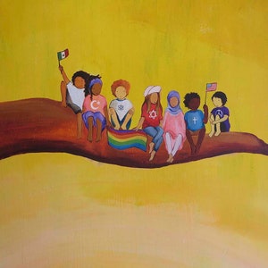Wandkunst in het klaslokaal voor scholen Vier diversiteit LGTBQ Kleurrijk kinderdecor voor openbare ruimtes