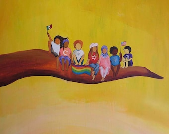 Classroom Wall Art For Schools Celebrate Diversity LGTBQ Colorful Kids Decor For Public Spaces