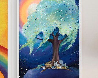 Art Poster for Kid's Room, Tree of Dreams