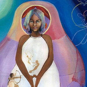 Transformation Art print, mindfulness and meditation art, spiritual art, goddess, womanhood, divine , Edie art print, image 2