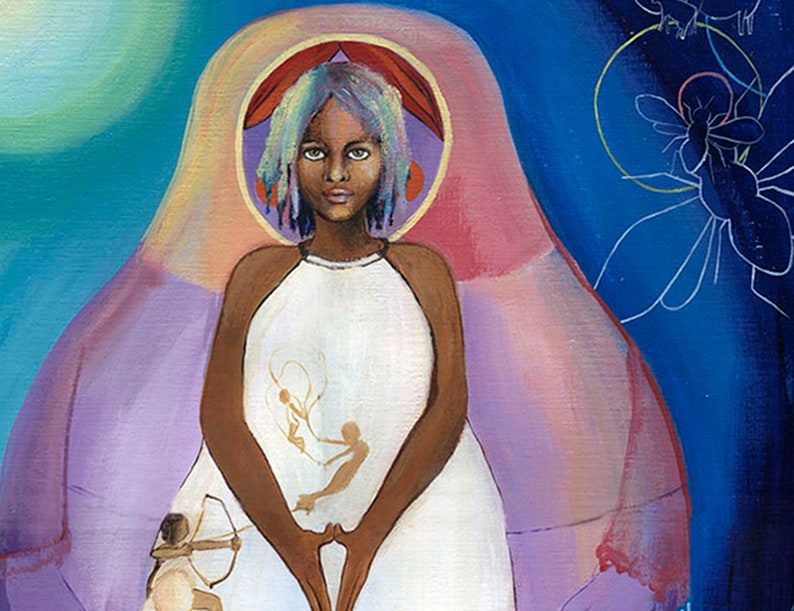 Transformation Art print, mindfulness and meditation art, spiritual art, goddess, womanhood, divine , Edie art print, image 2