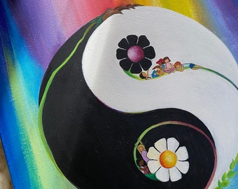 Original Painting, Yinyang Art, Inspiring Wall Art, Kids Room Art