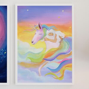 Unicorn Art Poster, Mythical Creatures, Girl&#39;s Room Decor