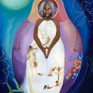 Transformation Art print, mindfulness and meditation art, spiritual art, goddess, womanhood, divine , Edie art print, image 1