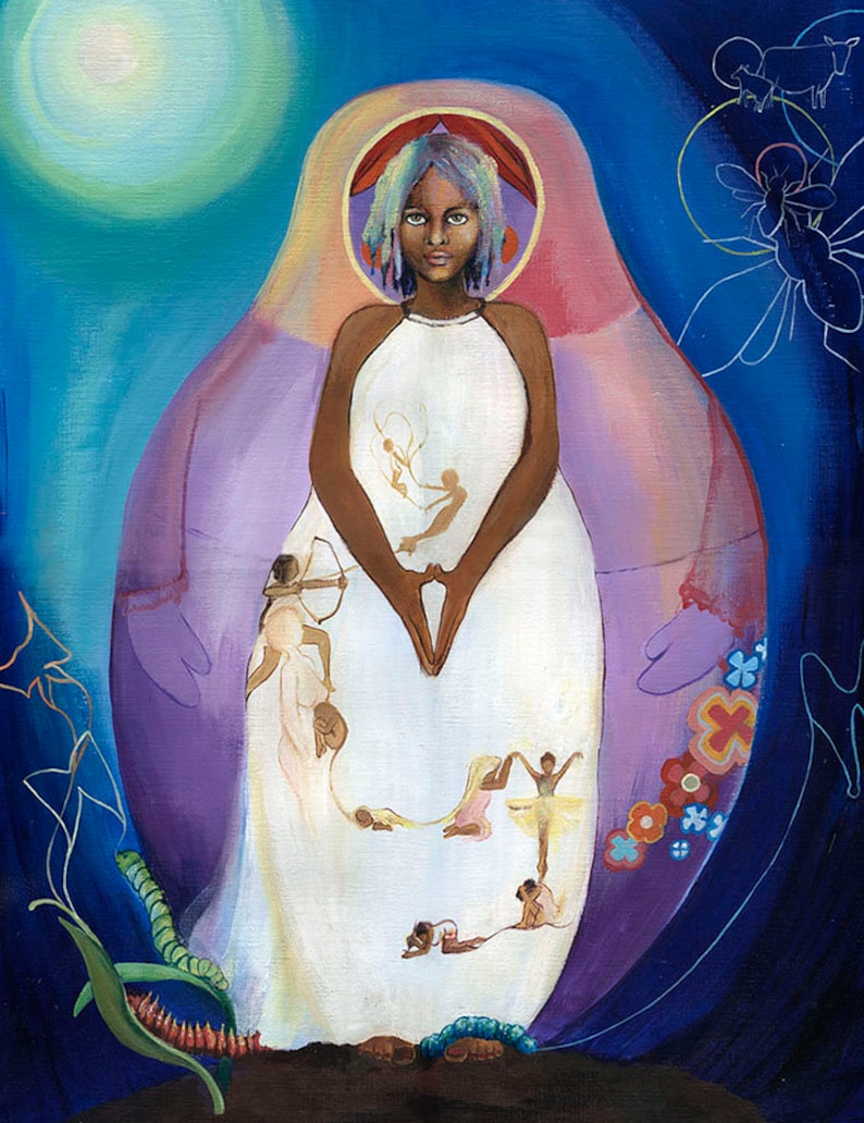 Transformation Art print, mindfulness and meditation art, spiritual art, goddess, womanhood, divine , Edie art print, image 1