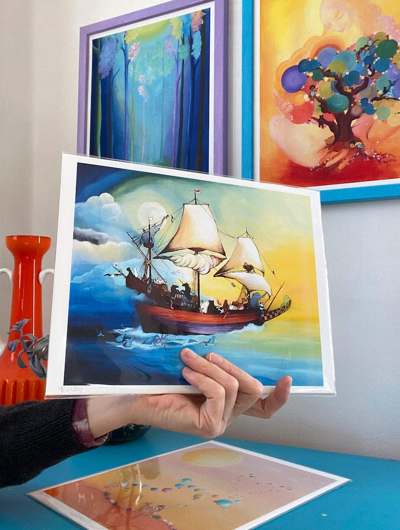 Storybook art Whimsical Art Print feel good wall Art colorful art print