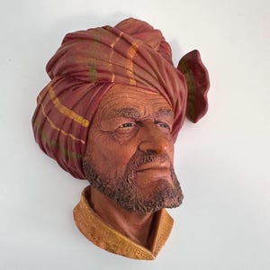 Bossons Abdul the Arabian Wall Hanging, Vintage Chalkware Head England 1960s, Mid Century Decor, Bossons England | FREE SHIPPING