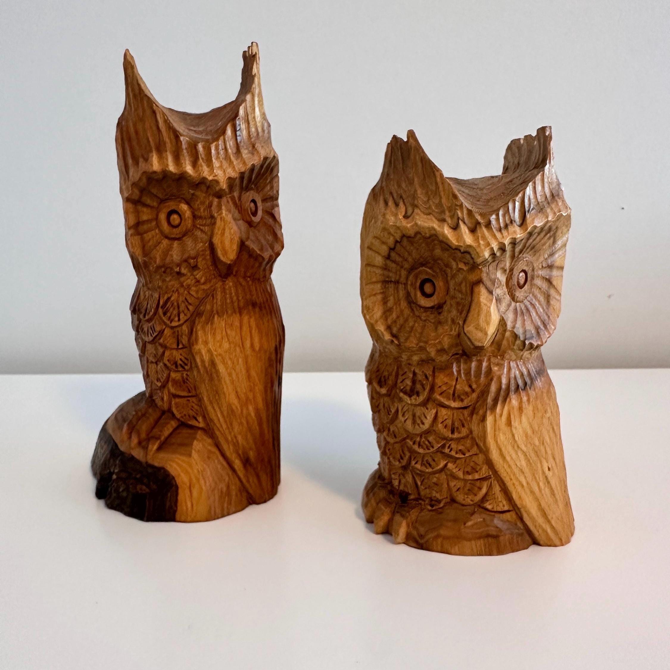 Handcarved owls sold separately, owl sculpture owl figurine owl statue owl art hand crafted owl hand