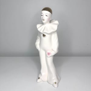 Vintage Golden Pierrot, French Pantomime Figurine, 90s Art Deco, Made in Taiwan | FREE SHIPPING