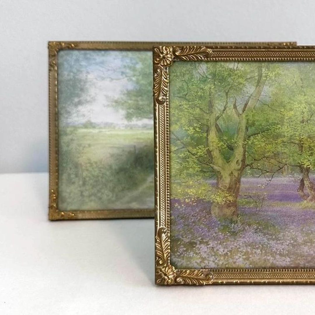 Vintage Danish Brass 5x7 Picture Frames | Convex Bubble Glass (set of 2 ...